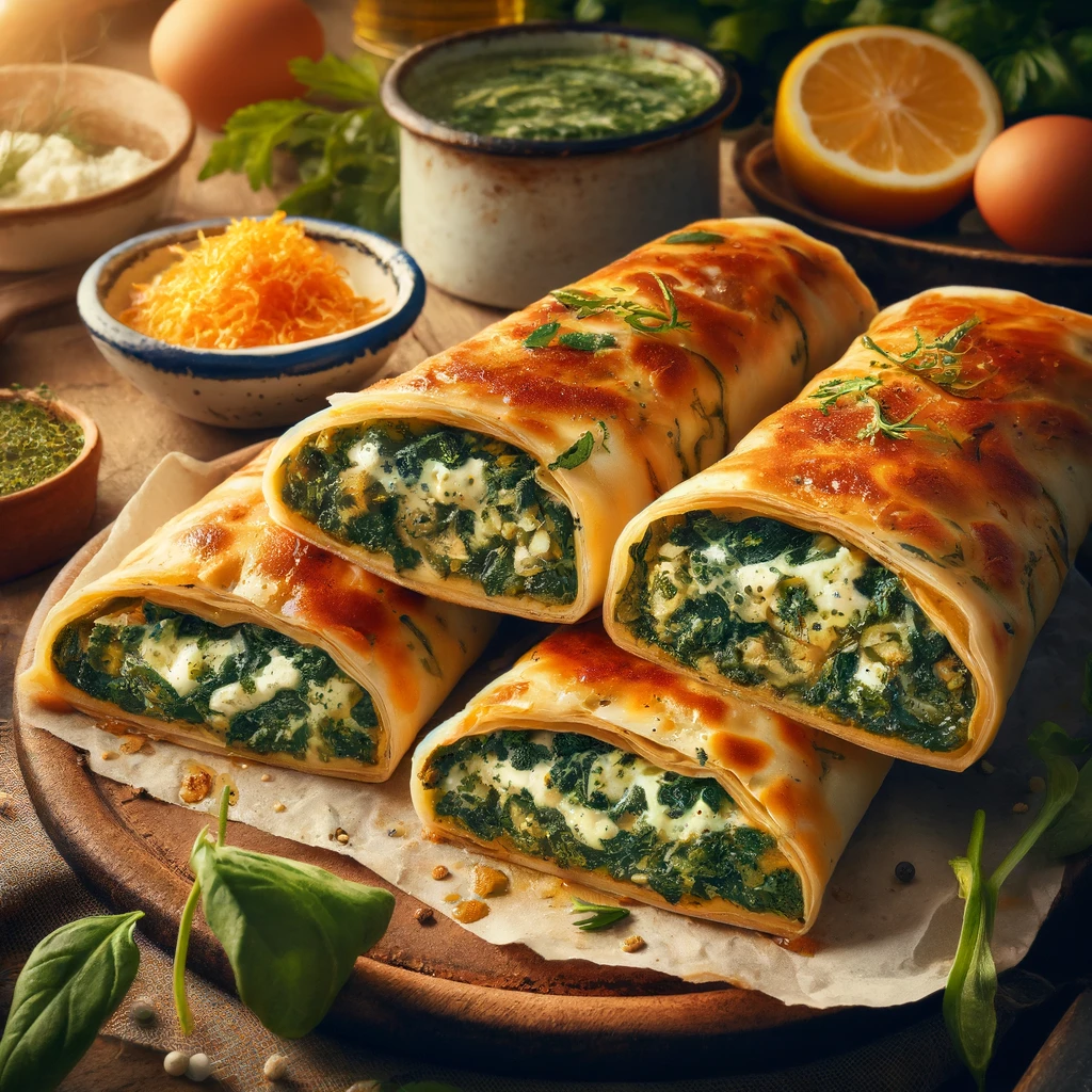 גוזלמה טורקי במילוי תרד וגבינות